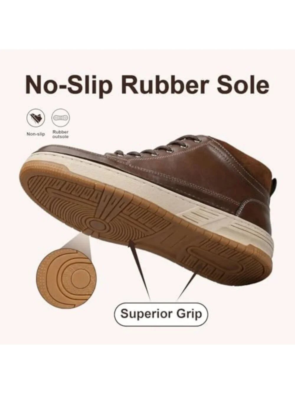 Stylish Men's Casual Mid-Top Sneakers | Trendy Faux Leather Chukka Boots